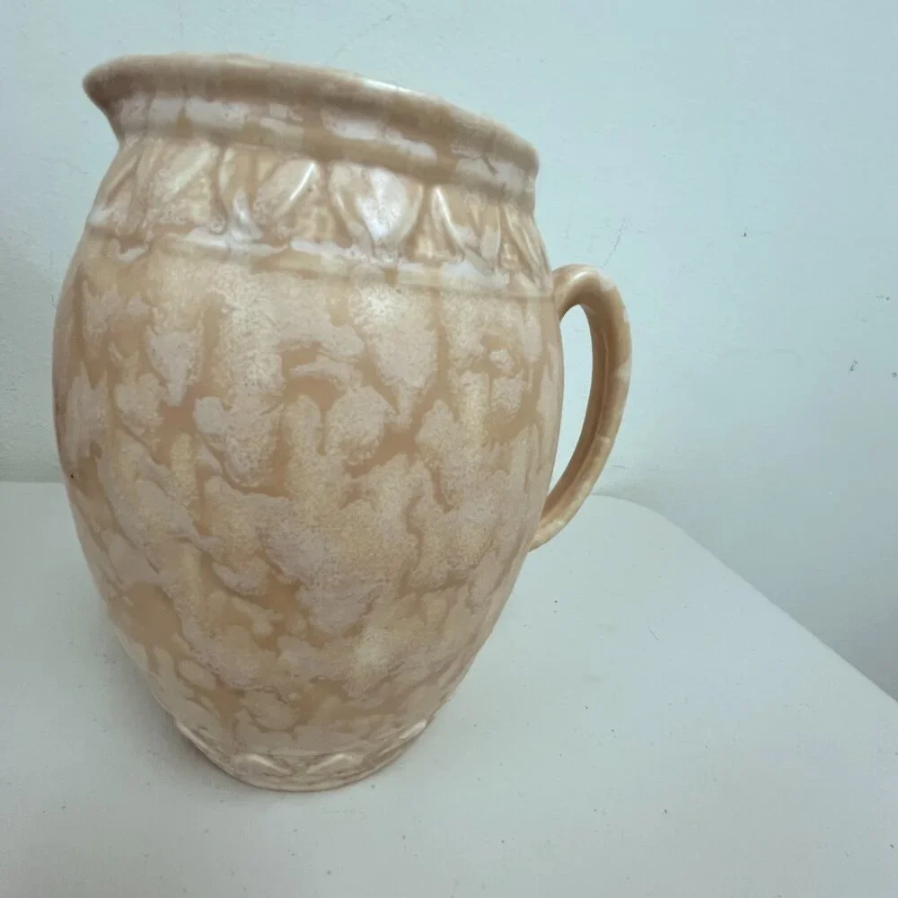 Douglas Pottery England Spongeware pitcher Vintage water milk jug
